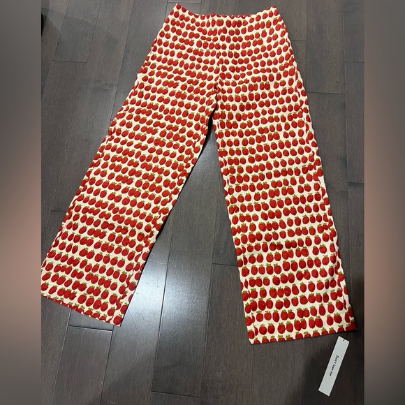 Reformation Joni Linen Cropped Pant in Fresh Tomato - Size 0 NWT